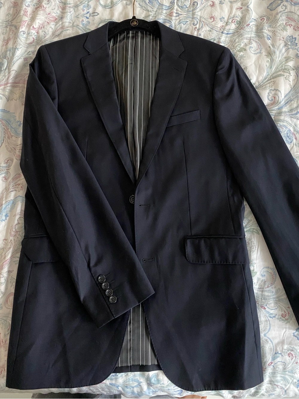 Abito Sartorial Men's Navy Two-Button Tailored Suit Jacket